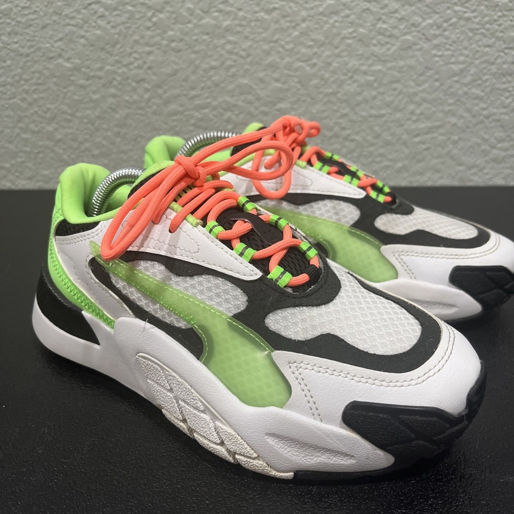Puma Hedra Women 6 Sneakers Neon Green Orange Chunky Trainers Retro Rave Dad Gym